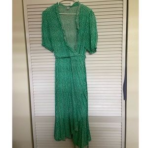 Floral Green Old Navy Wrap Dress